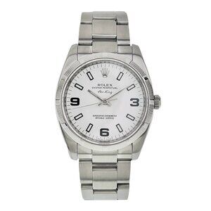 Rolex Air King Stainless Steel White Dial 34mm Automatic Mens Watch 114210